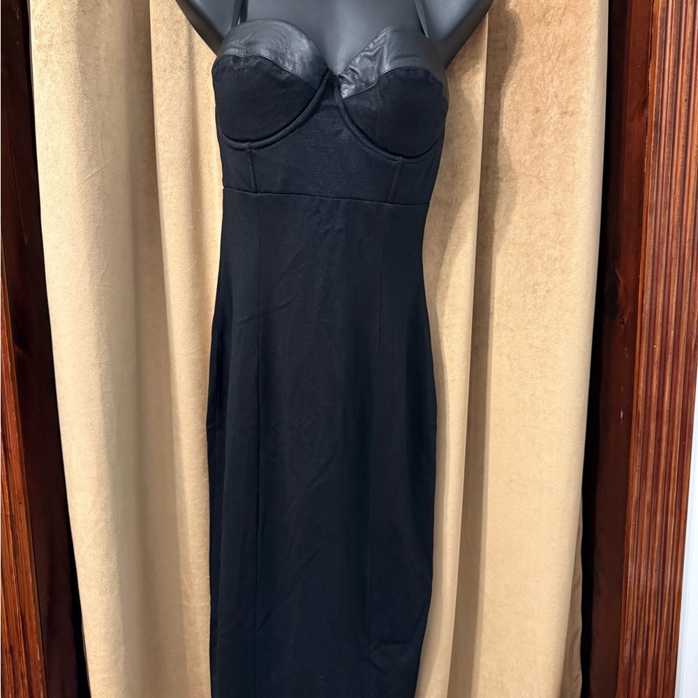 Kat VonD Black Midi Dress with Bustier Detail size 12